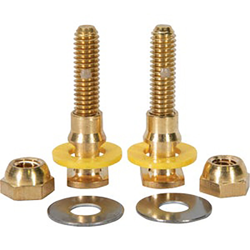 5/16" Adjustable Solid Brass SetFast Toilet Bowl-to-Floor Bolts - 2/pack