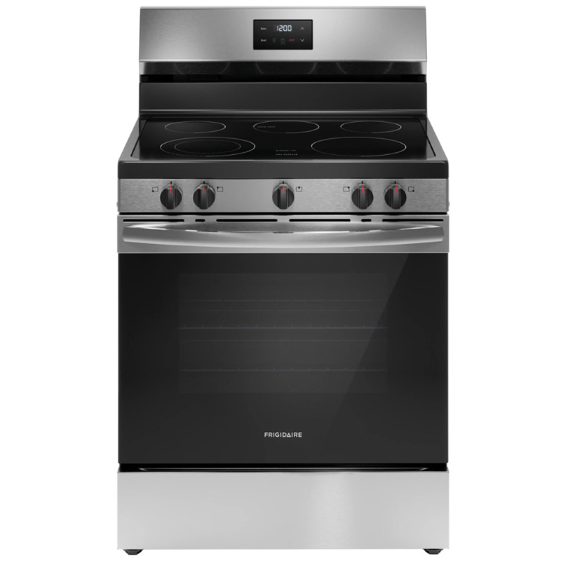 Frigidaire® 30" Free Standing 5 Burner Glass Top Electric Range - Stainless Steel