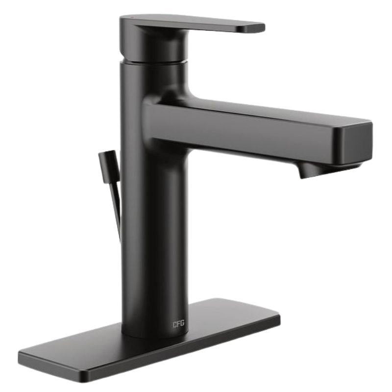 CFG Slate Single Handle Bathroom Faucet - Matte Black - With Pop-Up
