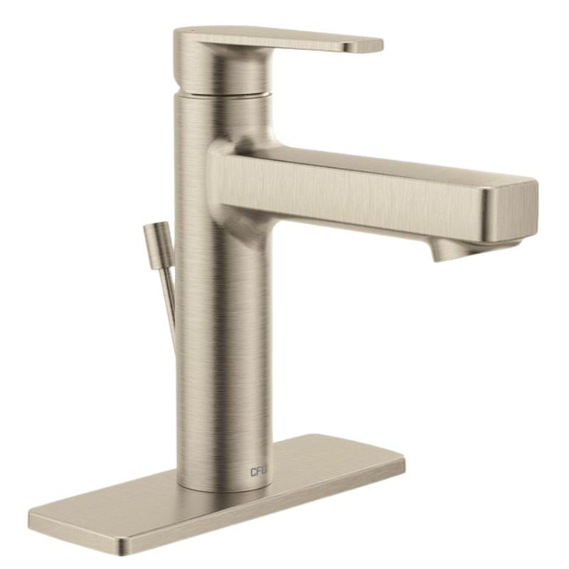 CFG Slate Single Handle Bathroom Faucet - Satin Nickel - With Pop-Up
