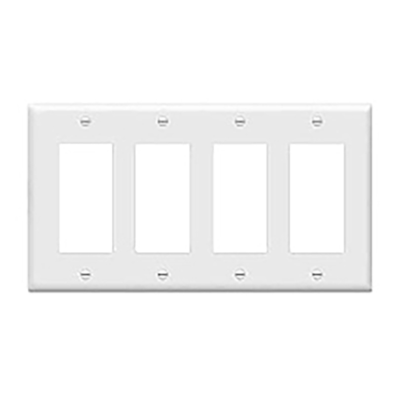 4 Gang Decorator/Rocker Cover Up Plate - White