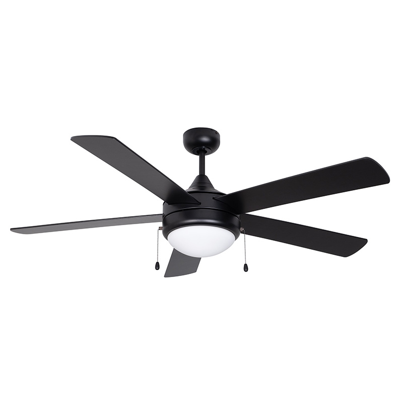 52" 5-Blade Skylux LED w/Light Kit Ceiling Fan- Black - Black Blades