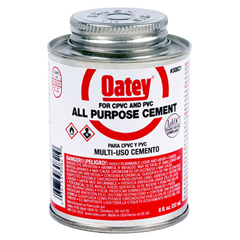Oatey All Purpose Clear PVC & CPVC Pipe Cement - 8oz