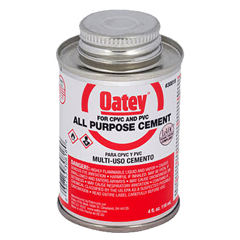 Oatey All Purpose Clear PVC & CPVC Pipe Cement - 4oz