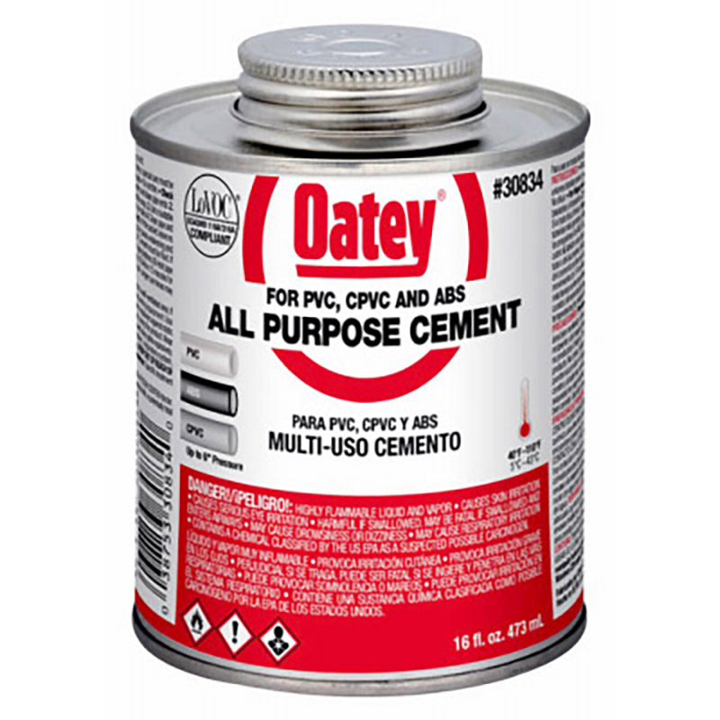 Oatey All Purpose Clear PVC & CPVC Pipe Cement - 16oz