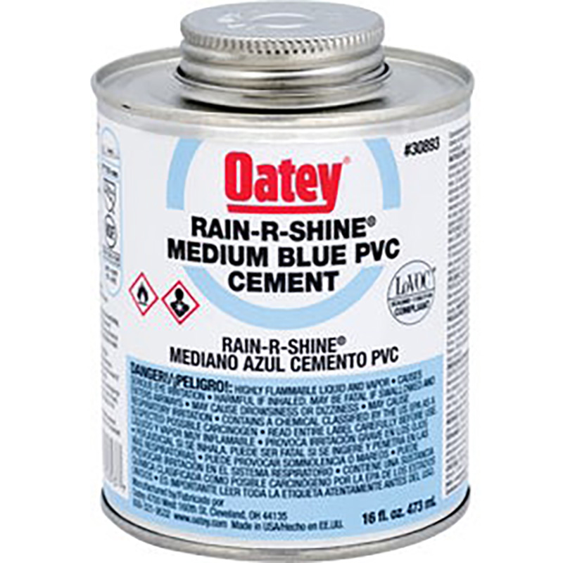 Oatey Rain-R-Shine Blue PVC Medium Cement - 16 oz