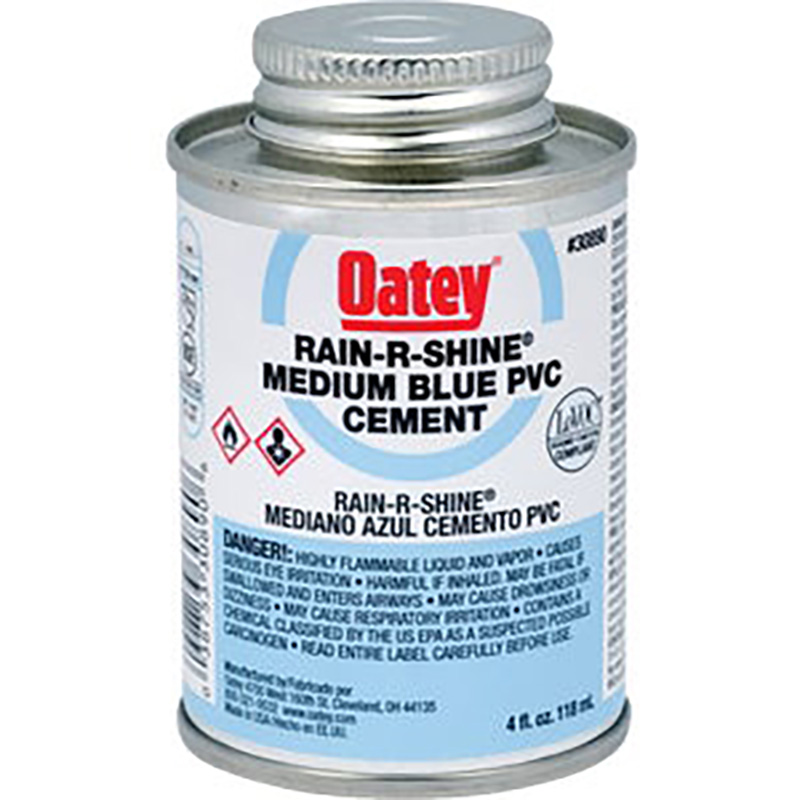 Oatey Rain-R-Shine Blue PVC Medium Cement - 4 oz