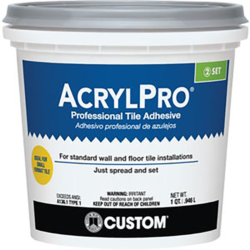 AcrylPro Pre-Mixed White Ceramic Tile Adhesive - Quart