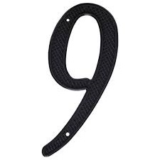 4" Black Metal Number #9